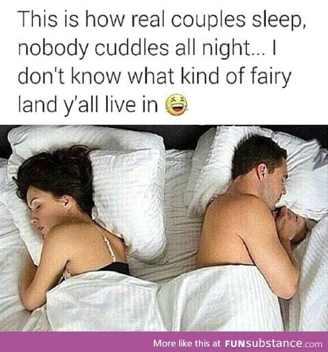 This is how real couples sleep