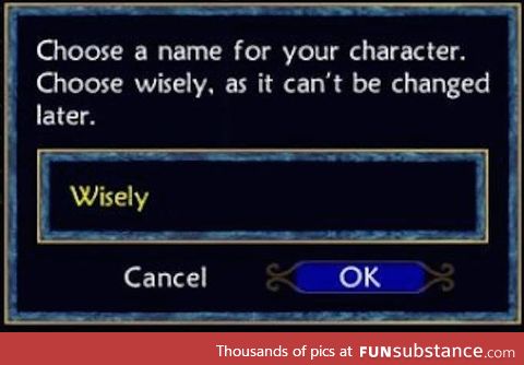 He chose...Wisely