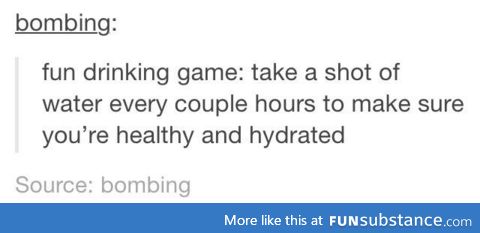 Healthy drinking game