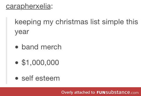 Christmas wish list