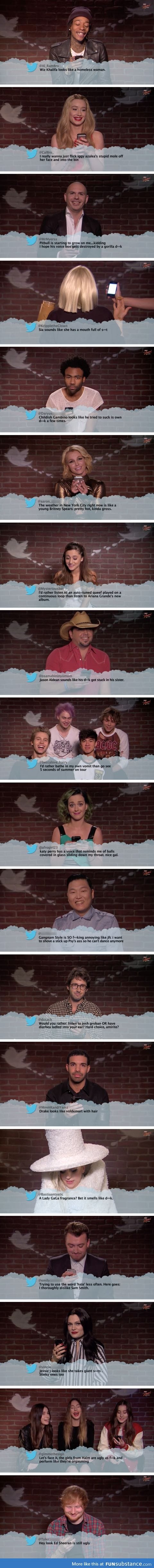 Celebrities reading mean tweets about themselves