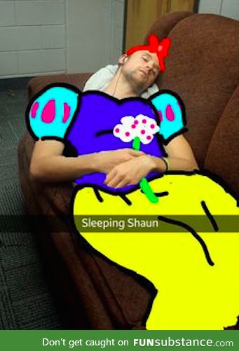 poor kid fell asleep with an art major roomate