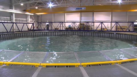 The University of Edinburgh's Flowave pool creating some really interesting waves