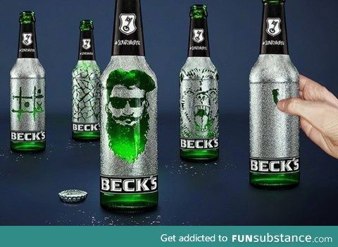 The new Beck's scratchbottle. For artists and nervous people