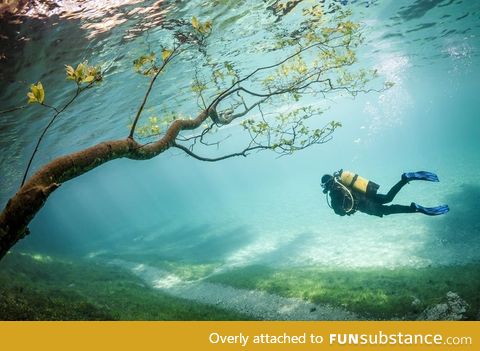 A lake in Austria created every spring from melted snow