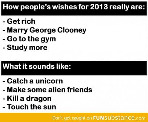 Wishes for 2013 Reality