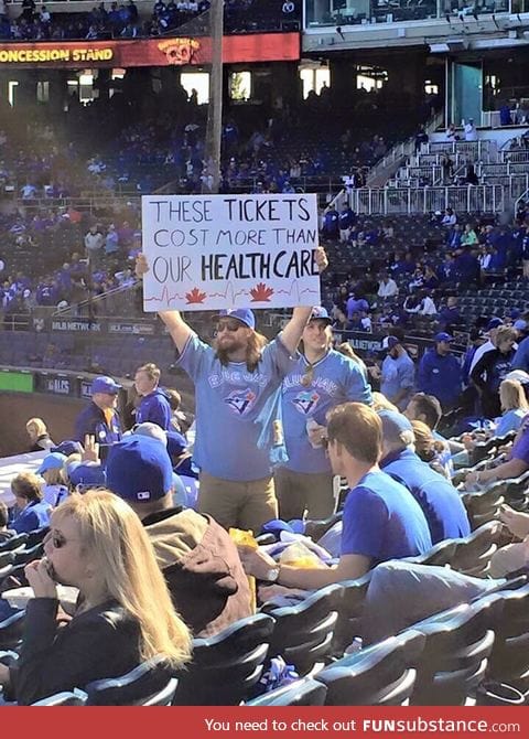 Canadian at the Kansas City ALCS game