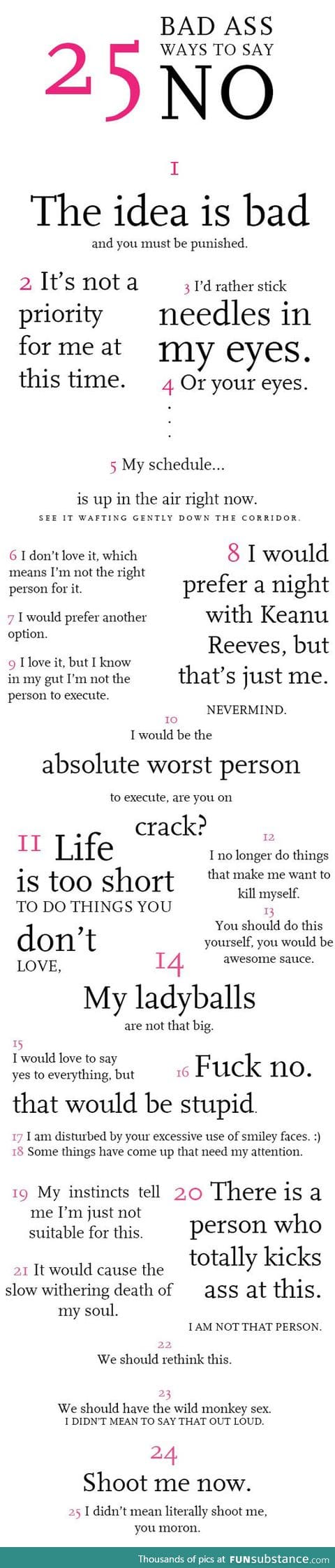 Some badass ways to say 'no'