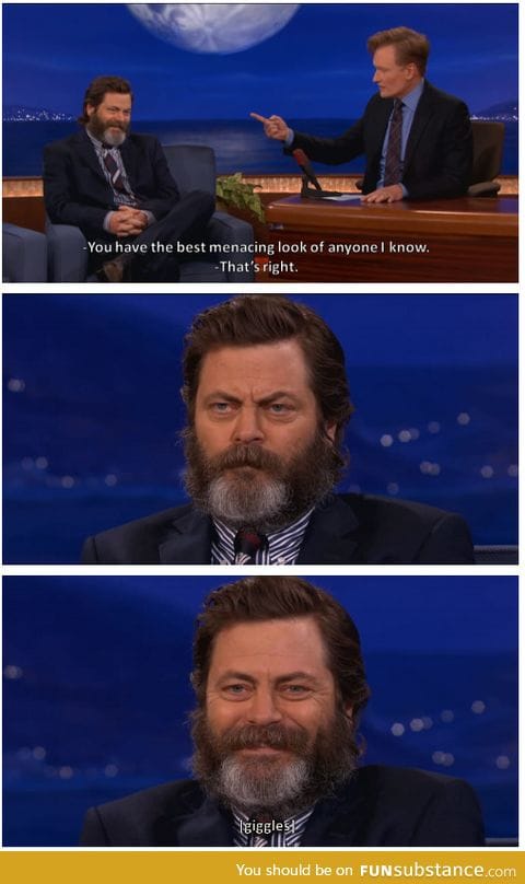 The menacing look of Nick Offerman