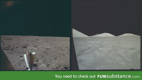 The first and last photos taken by humans on the Moon