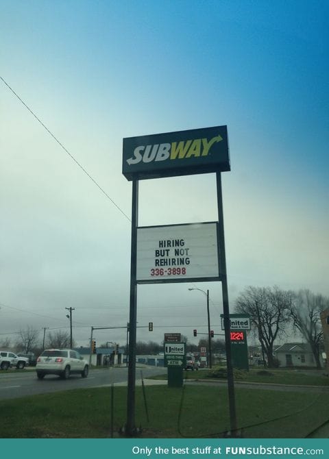 Subway's pretty passive aggressive