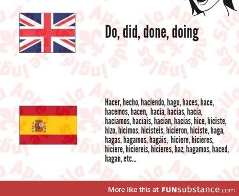 English vs. Spanish be like