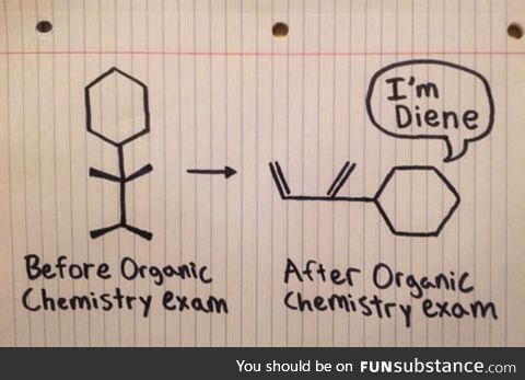 Organic chemistry exam before and after