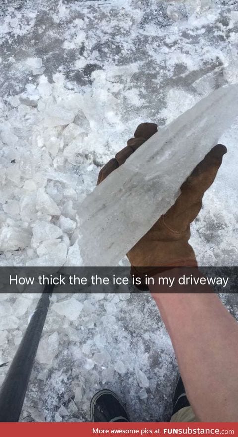 Using a 5 foot pole with an inch diameter, how much psi to crack 4 inches of ice?