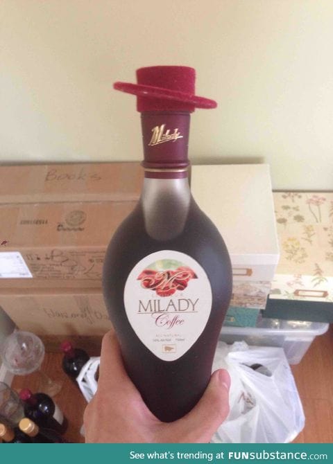 This alcohol pronounced like "m'lady" is wearing a fedora