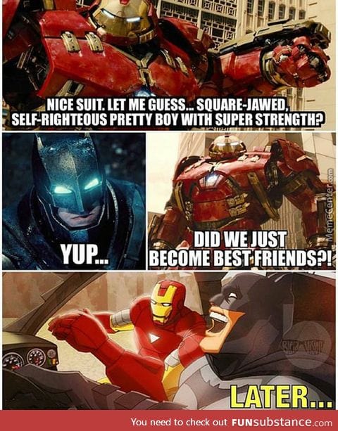 bat man and iron man