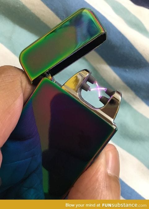 This lighter uses electricity. Looks cool