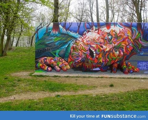 Graffiti that blends into its surroundings