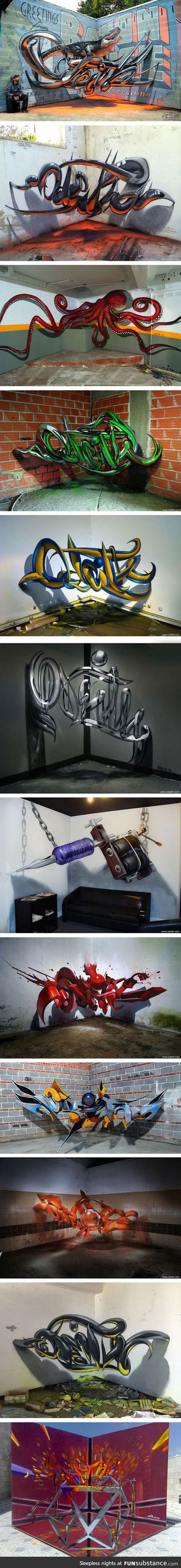 Collection of 3D street art