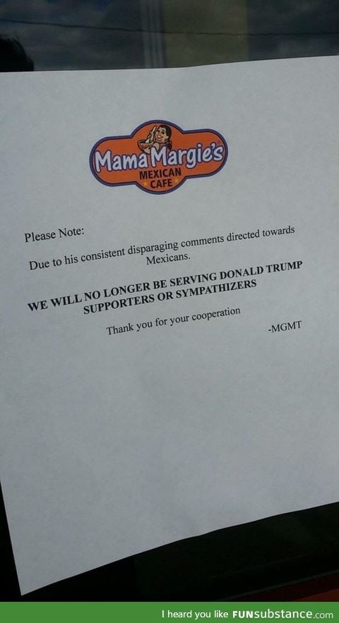 Mexican restaurant puts up Anti-Trump sign