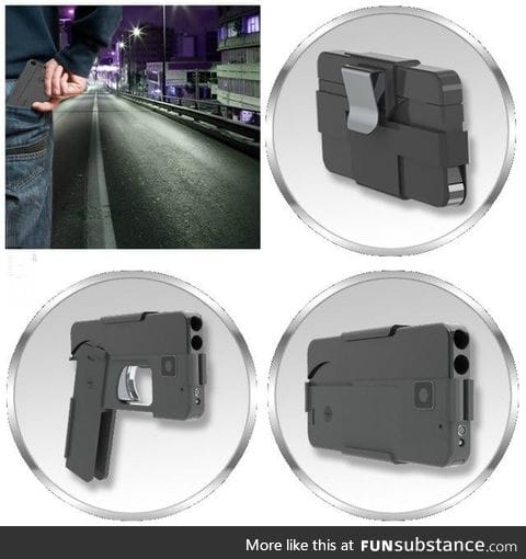 Double Barreled .38 Caliber gun that looks like a smartphone