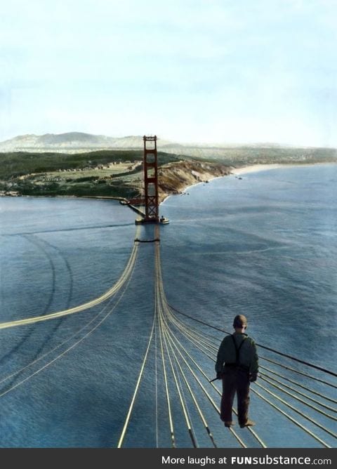 Golden Gate Bridge construction worker