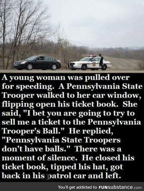 What happened when a women got pulled over for speeding