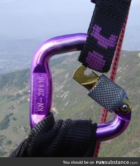 A gentle reminder to secure your carabiners