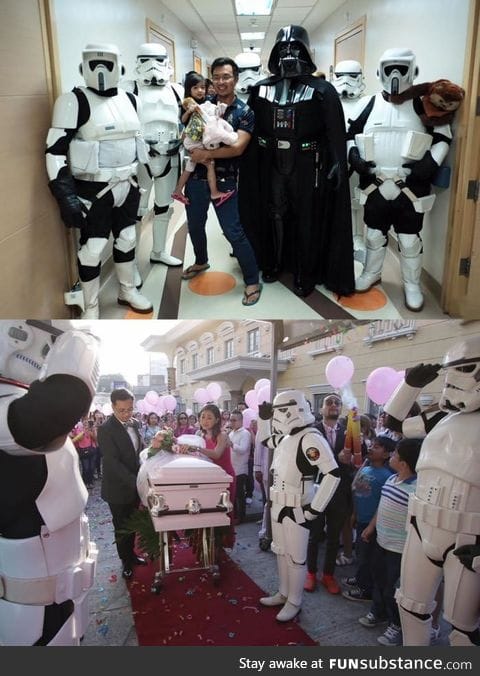 Girl with Leukemia gets a visit from the 501st legion. They showed their support until now