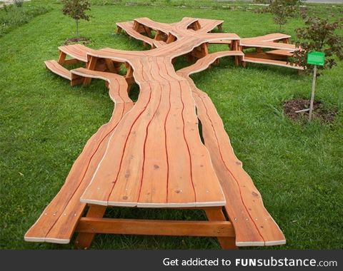 Tree shaped picnic table