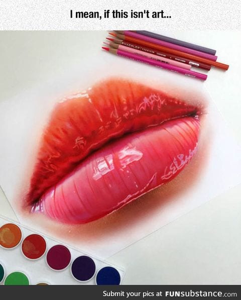 Super realistic lip drawing