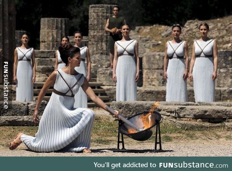 The dress rehearsal for the Olympic flame lighting ceremony for the Rio 2016 Olympic