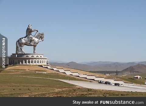 Genghis Khan statue on the Mongolian steepes