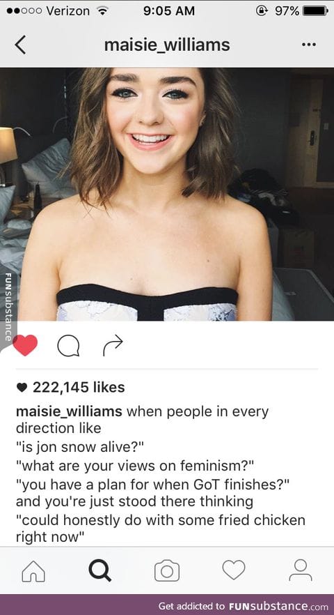 Found on Maisie Williams' Instagram