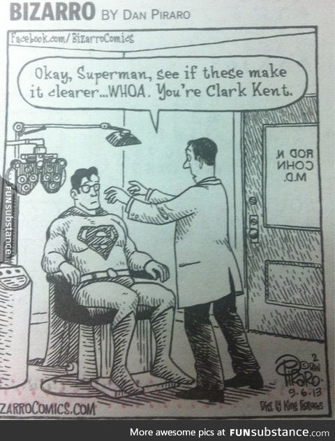 Superman's eye exam