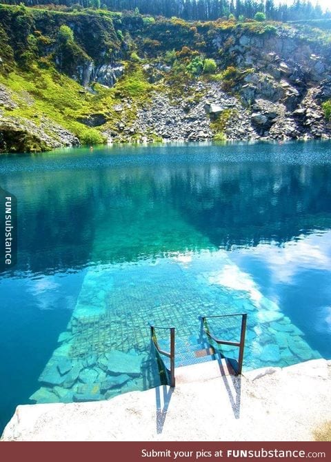 Collapsed underwater bridge in Ireland