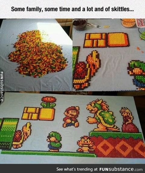 Mario Skittles art