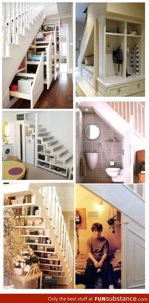 Brilliant ideas to use the space under the stairs