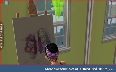 so my sim learned how to paint