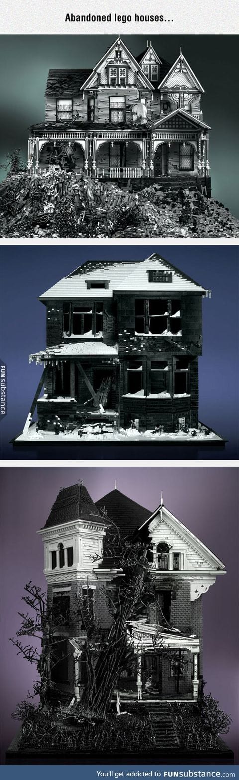 Scary houses made using lego