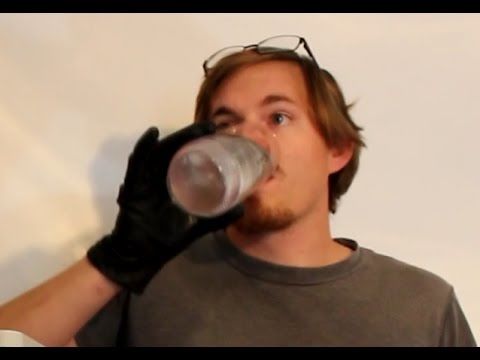 Mad scientist drinks deadly cyanide on camera to prove that it's not deadly in small doses