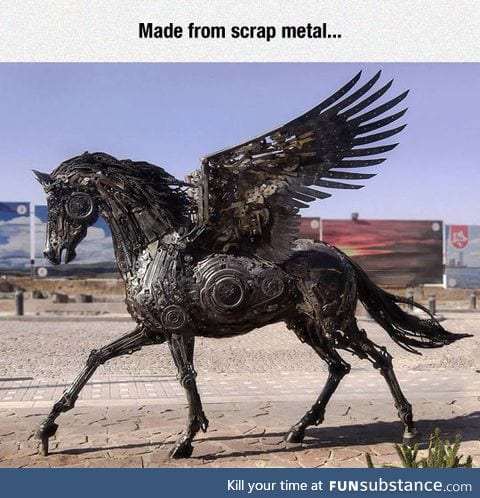 Incredible pegasus sculpture