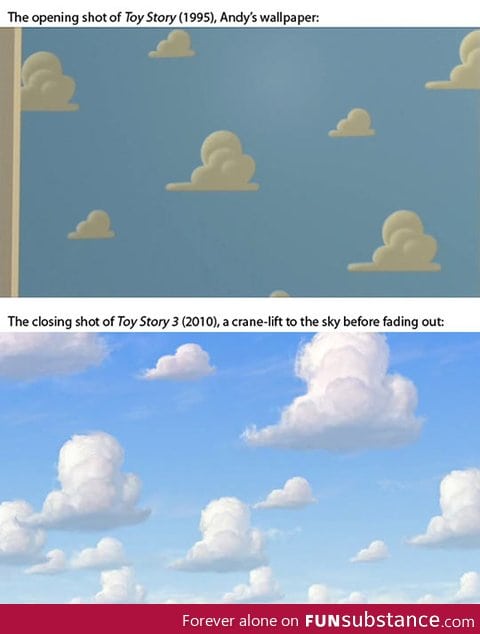 The opening and closing shot of Toy Story