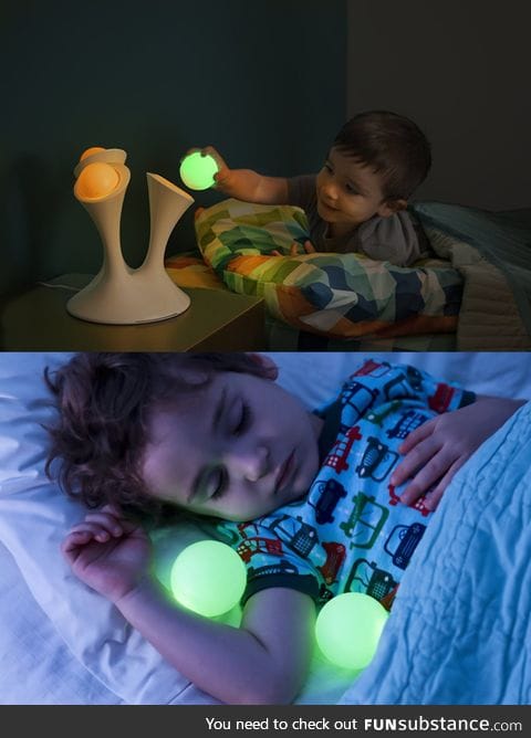 Portable glow in the dark ball lamp