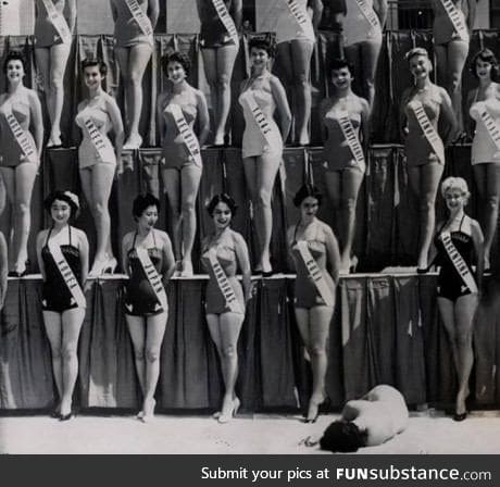 Miss New Zealand falls unconscious in Miss Universe competition 1954. No one gives a shit