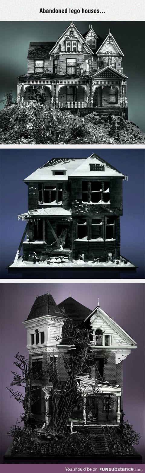 Scary houses made using lego