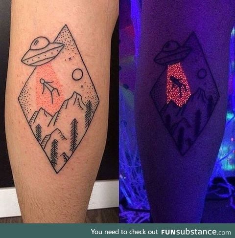 Alien glow in the dark tattoo