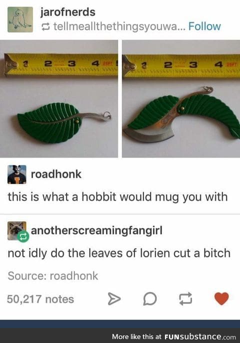 Hobbits now come prepared for a fight