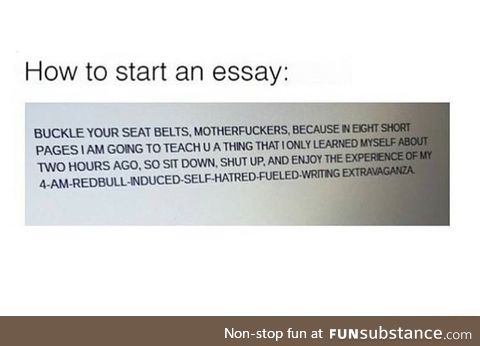 How to start an essay