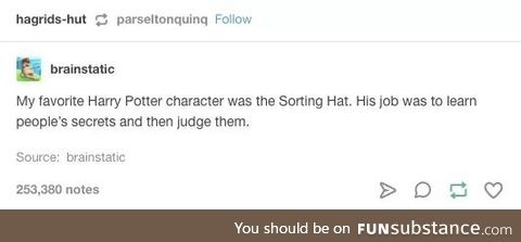 The Sorting Hat was very relatable